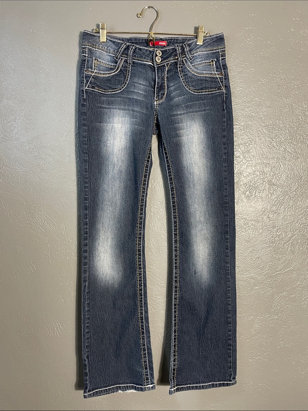 Bongo Y2K Bootcut Jeans Low Rise Dark Wash Flap Pocket Women Size 9